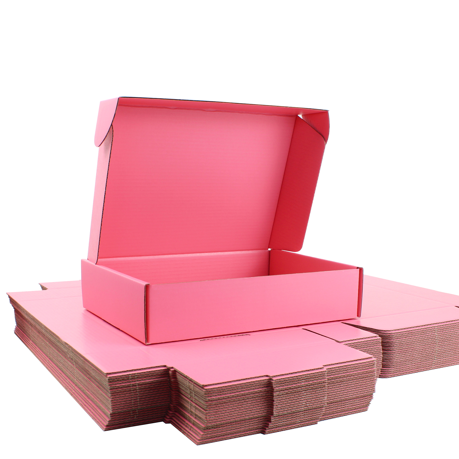 Bright Pink Mailing Boxes with Tuck-Top Lids – Available in Multiple Sizes