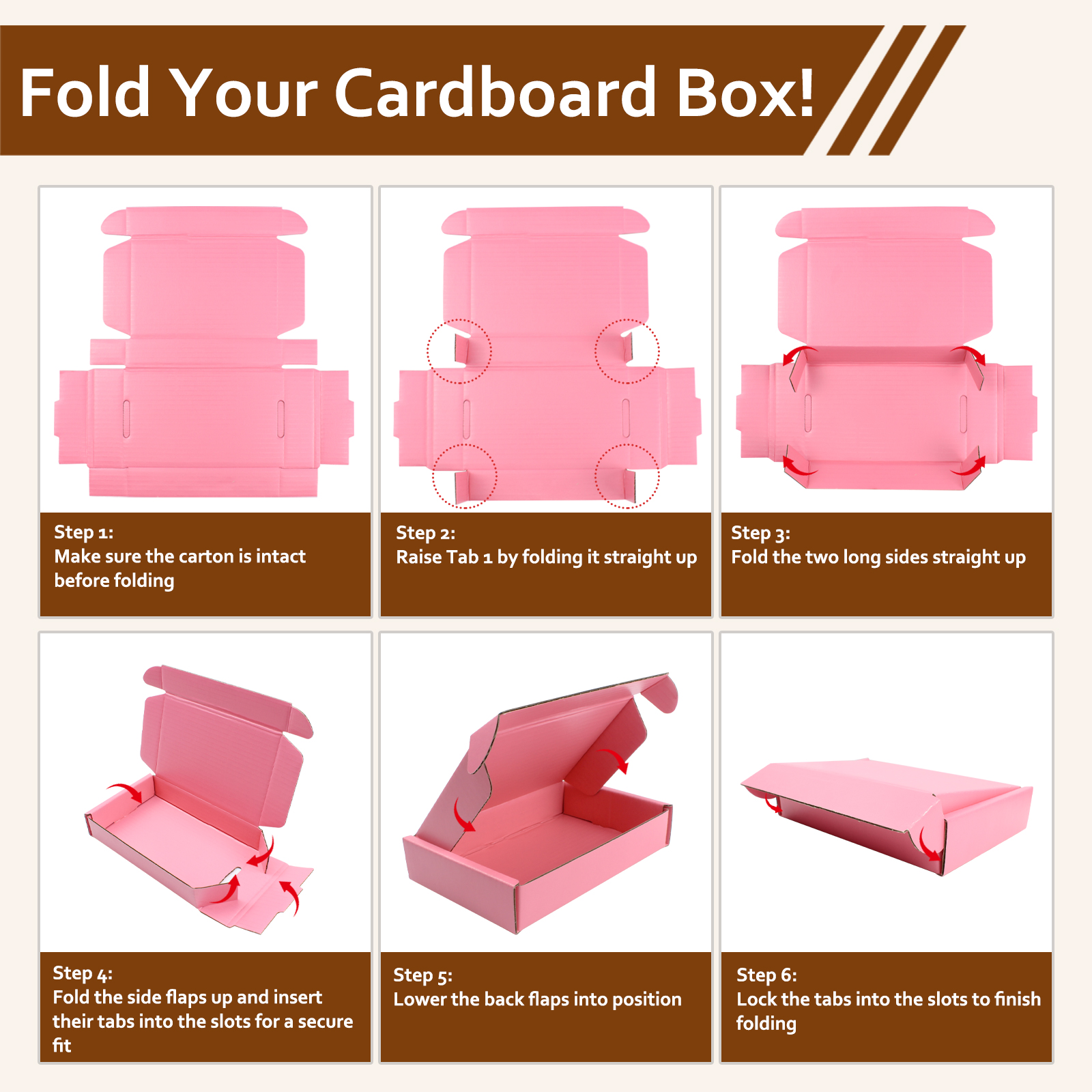 Bright Pink Mailing Boxes with Tuck-Top Lids – Available in Multiple Sizes - Image 4